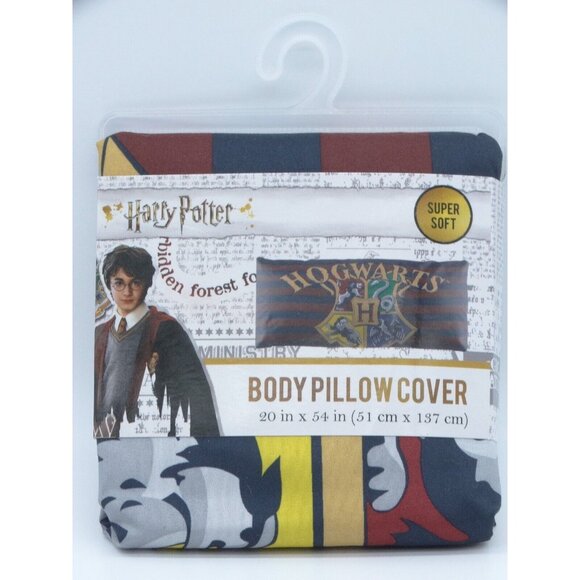 Harry Potter Body Pillow Cover Hogwart's School Crest 20" X 54" Super Soft - Picture 1 of 6